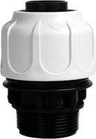 T.I.P. 30967 Slangaansluiting, knelfitting, 1½ inch buitendraad 38 mm, voor zwembad- en zandfiltersystemen, grijs, 11 x 8 x 8 cm