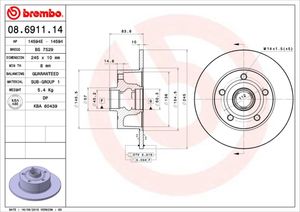 Remschijf BREMBO, Remschijftype: Massief, u.a. für Audi