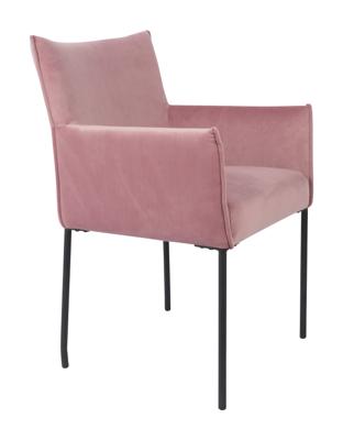 ZILT Eetkamerstoel 'Dion', Velvet, kleur Roze
