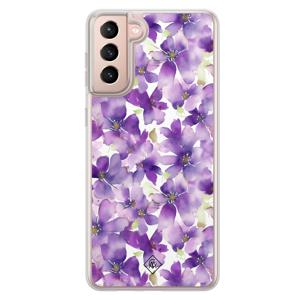 Samsung Galaxy S21 hybride hoesje - Floral violet