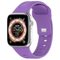 By Qubix - Square siliconen band - Paars - Compatible met Apple Watch 38mm / 40mm / 41mm / 42mm - Compatible Apple watch bandjes