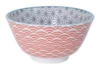 Tokyo Design Studio - Star Wave - Rijstkom - Grijs/Rood - 12 x 6.4cm 300ml