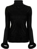 Melitta Baumeister roll-neck ribbed top - Noir