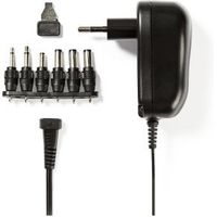 Universele AC-voedingsadapter | 3/4,5/5/6/7,5/9/12 V DC | 1,0 A