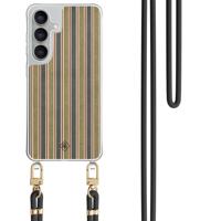 Samsung Galaxy S25 FE hoesje met zwart koord - Urban stripes