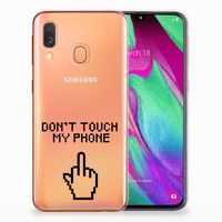 Samsung Galaxy A40 Silicone-hoesje Finger Don't Touch My Phone