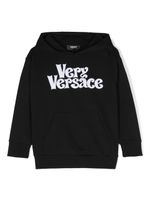 Versace Kids hoodie en coton à broderies Very Versace - Noir - thumbnail