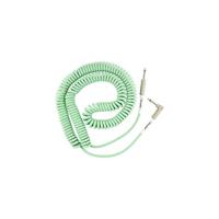 Fender® »ORIGINAL SERIES COIL CABLE« Gitaarkabel - Spiraalkabel - Haakse/Rechte Jack Plug - 9m - Kleur: Surf Green