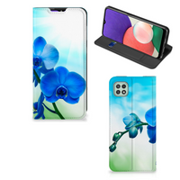 Samsung Galaxy A22 5G Smart Cover Orchidee Blauw - Cadeau voor je Moeder