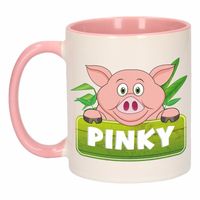 Varkens theebeker roze / wit Pinky 300 ml - thumbnail