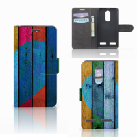 Lenovo K6 Book Style Case Wood Heart - Cadeau voor je Vriend