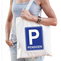 Pensioen katoenen kado tas beige voor dames   -