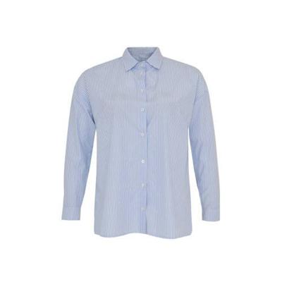 Yoek gestreepte blouse lichtblauw/wit