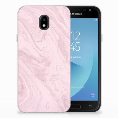 Samsung Galaxy J3 2017 TPU Siliconen Hoesje Marble Pink - Origineel Cadeau Vriendin Samsung Galaxy J3 2017 TPU Siliconen Hoesje Marble Pink - Origineel Cadeau Vriendin