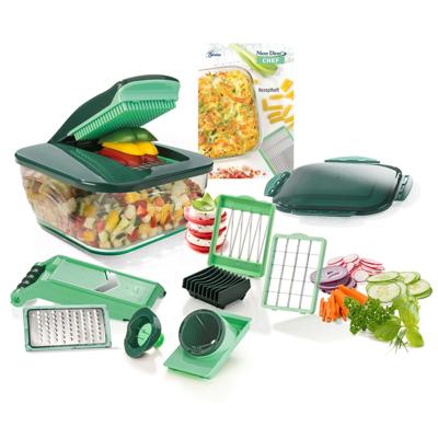 Nicer Dicer Chef - 15-delige groentesnijder. Snijapparaat voor snel en efficiënt snijden van groenten en fruit. Nicer Dicer Chef - 15-delige groentesnijder. Snijapparaat voor snel en efficiënt snijden van groenten en fruit.
