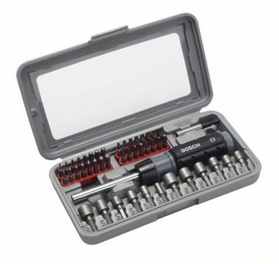 Bosch Accessories Promoline 2607019504 Bitset 46-delig Plat, Kruiskop Phillips, Kruiskop Pozidriv, Binnen-zesrond (TX), Inbus