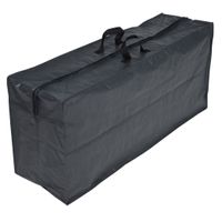 1x Grijze tuinkussens opbergtassen met rits 128 x 57 x 37 cm