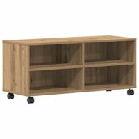vidaXL Modern Artisan Oak Entertainment Centre Met Ingebouwde Schappen en Soepele Mobiliteit Wielen voor de Woonkamer | Stijlvol TV-meubel Buffettafel Meubels Houten Eenheid Designer