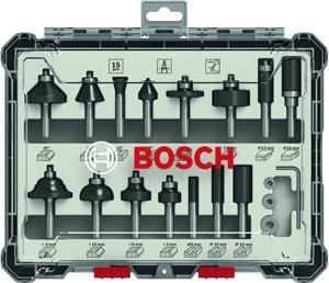 Freesset, 8 mm schacht, 15-delig Bosch Accessories 2607017472