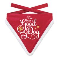 Kerst halsband sjaaltje - voor middelgrote honden - 18 x 14 cm - rood   - - thumbnail