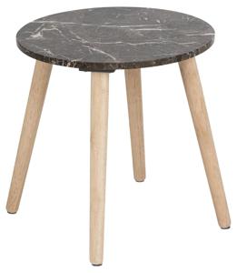 Bendt Ronde Bijzettafel Keno Marmer, 40cm - Bruin