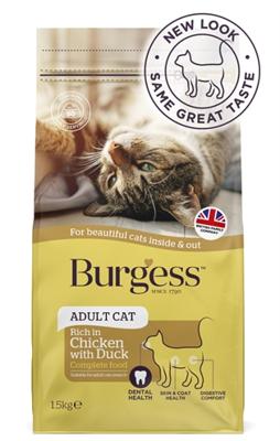 BURGESS CAT ADULT RIJK AAN KIP EN EEND 1,5 KG BURGESS CAT ADULT RIJK AAN KIP EN EEND 1,5 KG