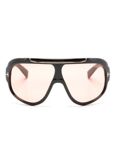 TOM FORD Eyewear lunettes de soleil à plaque logo - Noir