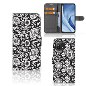 Xiaomi 11 Lite 5G NE | Mi 11 Lite Hoesje Black Flowers