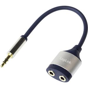 LogiLink CA1100 Jackplug Audio Adapter [1x Jackplug male 3,5 mm - 2x Jackplug female 3,5 mm] Zwart