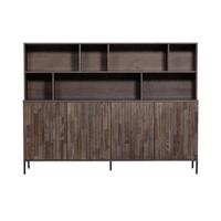 WOOOD Exclusive New Gravure Wandkast B 200 cm - Essen - Espresso