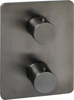 Ben Lavion Square C Afbouwset - voor 3-weg Omstelling en Thermostaat - Geborsteld zwart