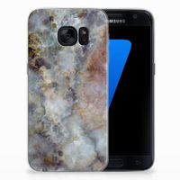 Samsung Galaxy S7 TPU Siliconen Hoesje Marmer Grijs - thumbnail