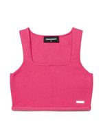 DSQUARED2 KIDS débardeur crop à plaque logo - Rose