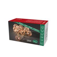 Konstsmide LED decoratieve lichtketting, koperkleurige metalen bollen, 10 warmwitte diodes, werkt op batterijen, binnen, transparante kabel, 3 x AA 1,5 V (excl.) - 3145-603