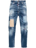 DSQUARED2 jean patchwork à effet usé - Bleu