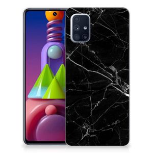 Samsung Galaxy M51 TPU Siliconen Hoesje Marmer Zwart - Origineel Cadeau Vader