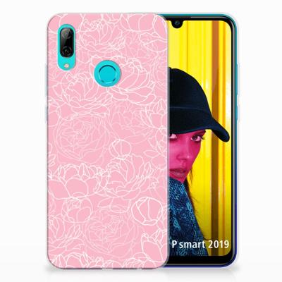 Huawei P Smart 2019 TPU Case White Flowers