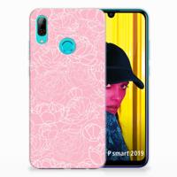 Huawei P Smart 2019 TPU Case White Flowers