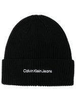 Calvin Klein Jeans bonnet à logo brodé - Noir - thumbnail