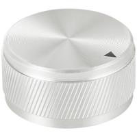 TRU COMPONENTS TC-11613824 Draaiknop Met knopmarkering Zilver (Ø x h) 34 mm x 17 mm Aluminium 1 stuk(s)