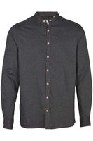 Kronstadt Dean Slim Fit Flanellen Overhemd grijs, Effen - thumbnail