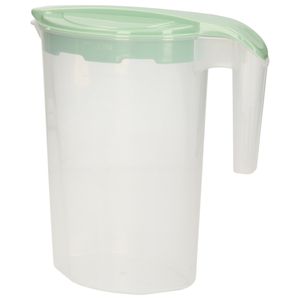 Schenkkan/waterkan - groen - 1750 ML - kunststof - 22 x 10 x 22 cm   -