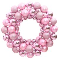 Kerstkrans 45 cm polystyreen roze