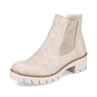 Rieker DAMES Enkellaarzen X5772, Vrouwen Chelsea Laarzen,laarzen,halve laarzen,bootie,sliplaars,plat,Beige (beige / 60),39 EU / 6 UK