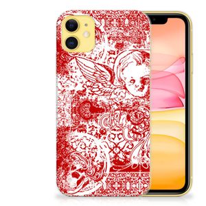 Silicone Back Case Apple iPhone 11 Angel Skull Rood