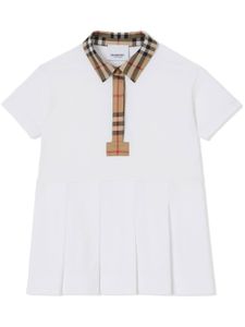 Burberry Kids robe-polo à motif Vintage Check - Blanc