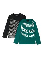 Emporio Armani Kids lot de deux t-shirts à logo imprimé - Noir - thumbnail