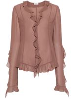 Acne Studios blouse à effet transparence - Marron