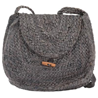 vidaXL Schoudertas handgemaakt jute antracietgrijs vidaXL Schoudertas handgemaakt jute antracietgrijs