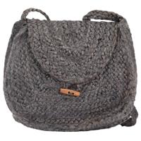 vidaXL Schoudertas handgemaakt jute antracietgrijs